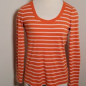 Ralph Lauren orange striped‎ top, medium.